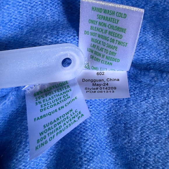 NWT Lilly Pulitzer Arna Sweater Heathered Abaco Blue– Beautiful Size Large - Picture 9 of 14